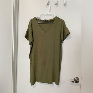 Madewell Olive V-Neck Dress
